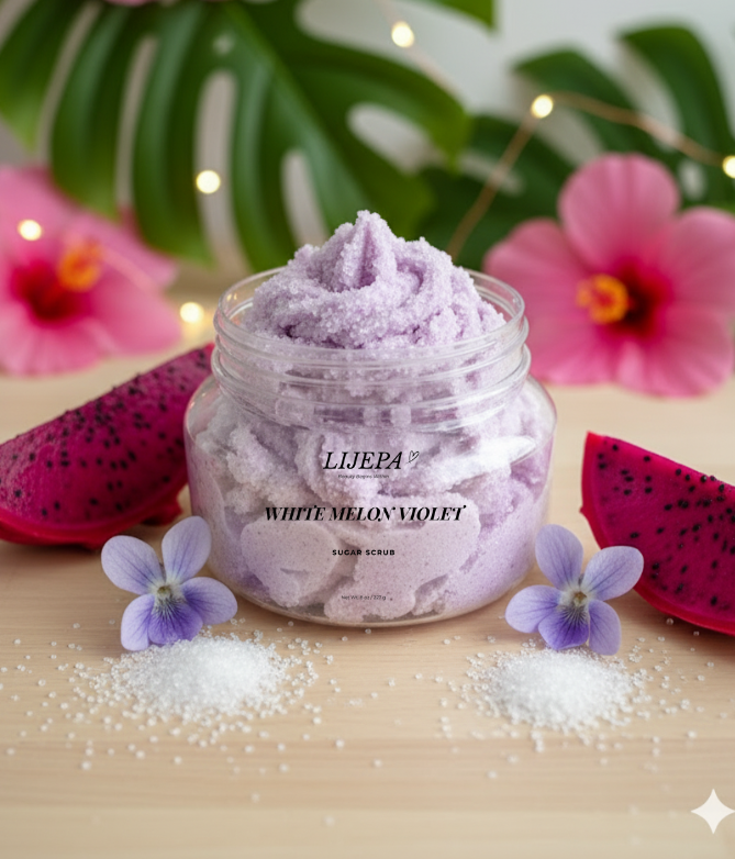 White Melon Violet Sugar Scrub